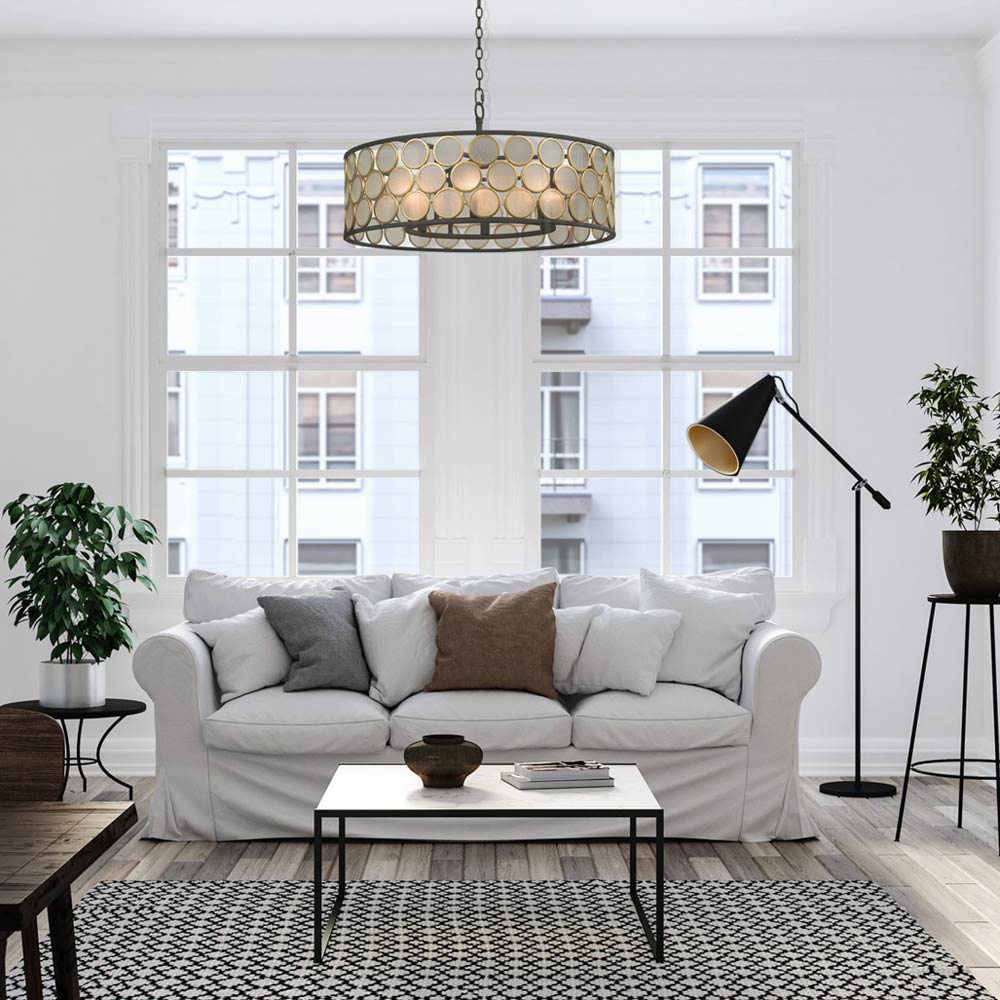 Corsa Pendant Light in living room.