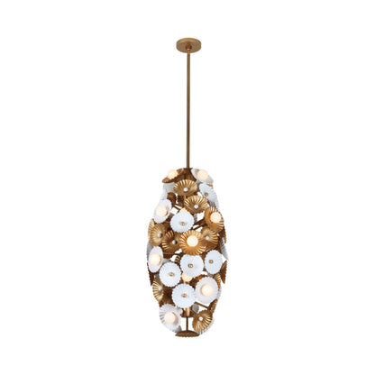 Damask Foyer Pendant Light in White.