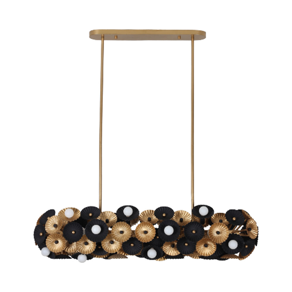 Damask Linear Pendant Light in Matte Black.
