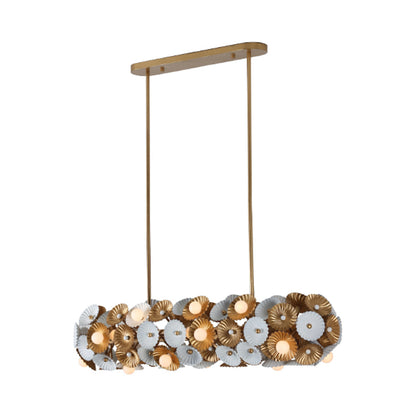 Damask Linear Pendant Light in White.