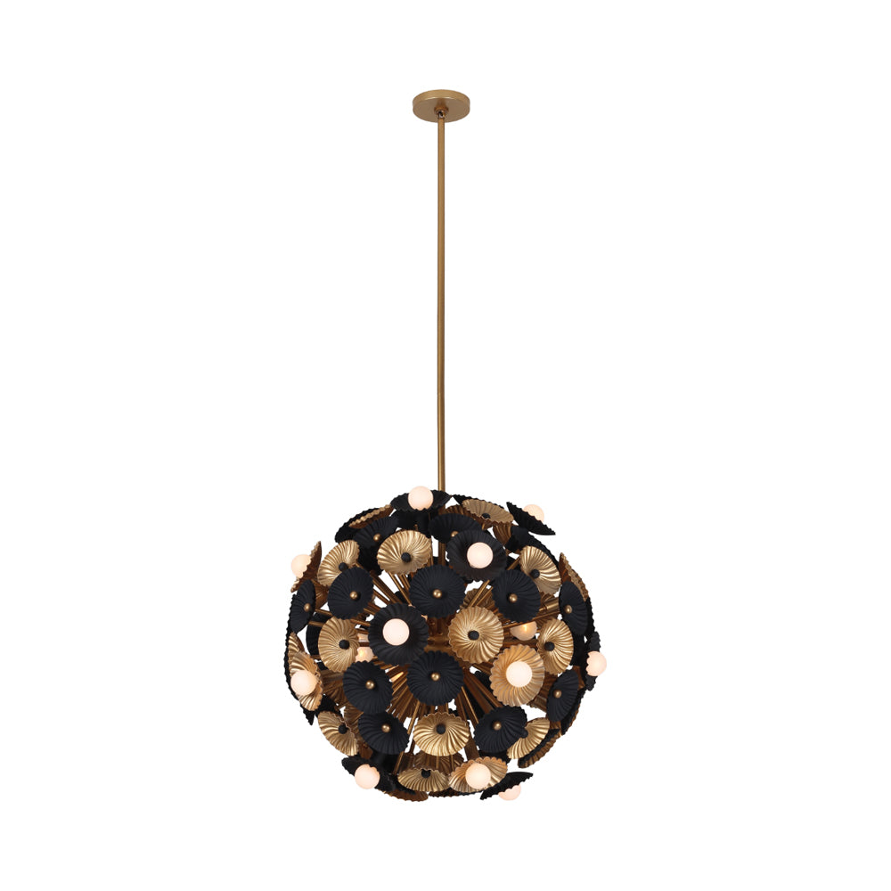 Damask Orb Pendant Light in Matte Black.