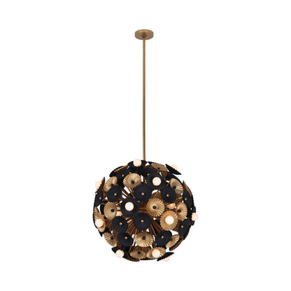 Damask Orb Pendant Light in Matte Black.