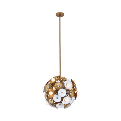 Damask Semi Flush Mount Ceiling Light in White.