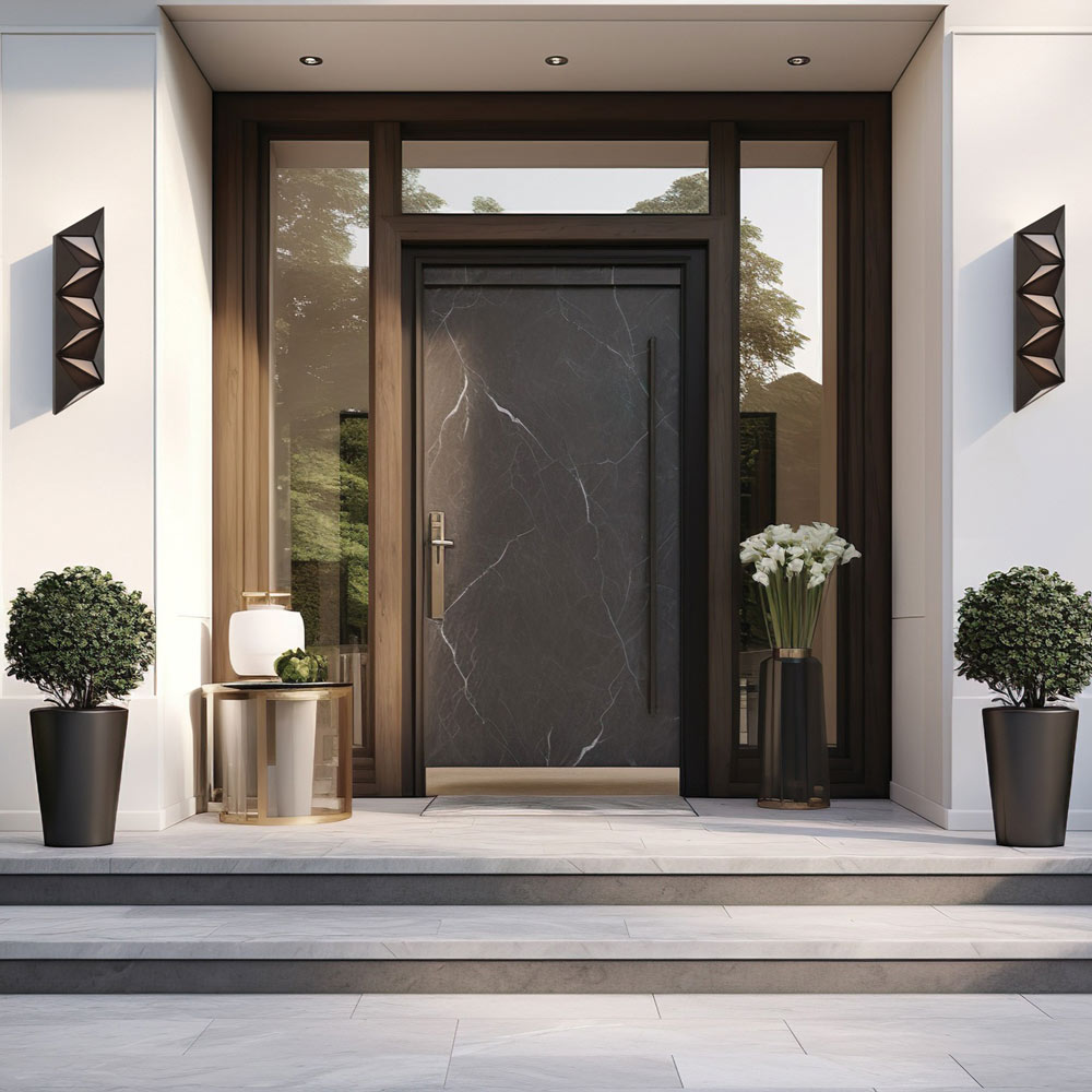 Delta Outdoor LED Wall Light in Outside Area.