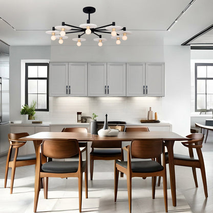 Discus Chandelier in dining room.