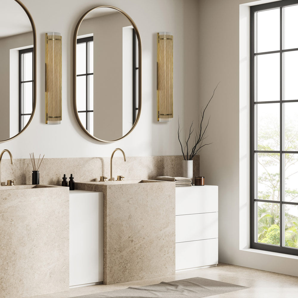 Edgewater LED Bath Wall Light in bathroom.