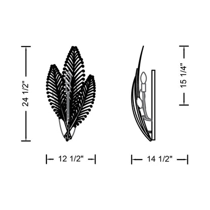 Fern Wall Light - line drawing.