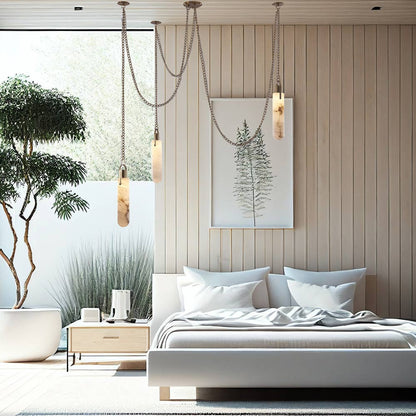 Flint LED Multi Light Pendant Light in bedroom.