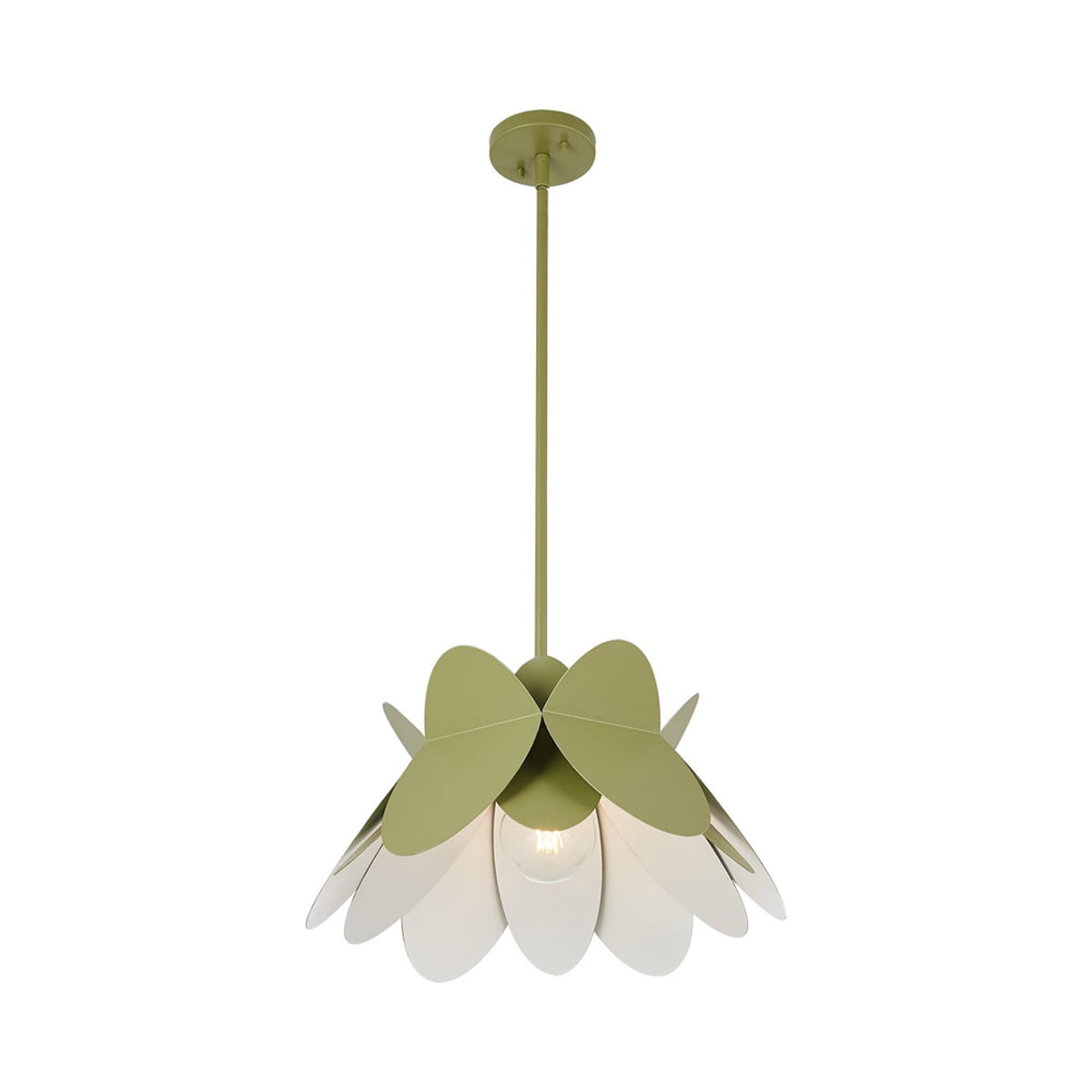 Flor Pendant Light in Green (18-Inch).