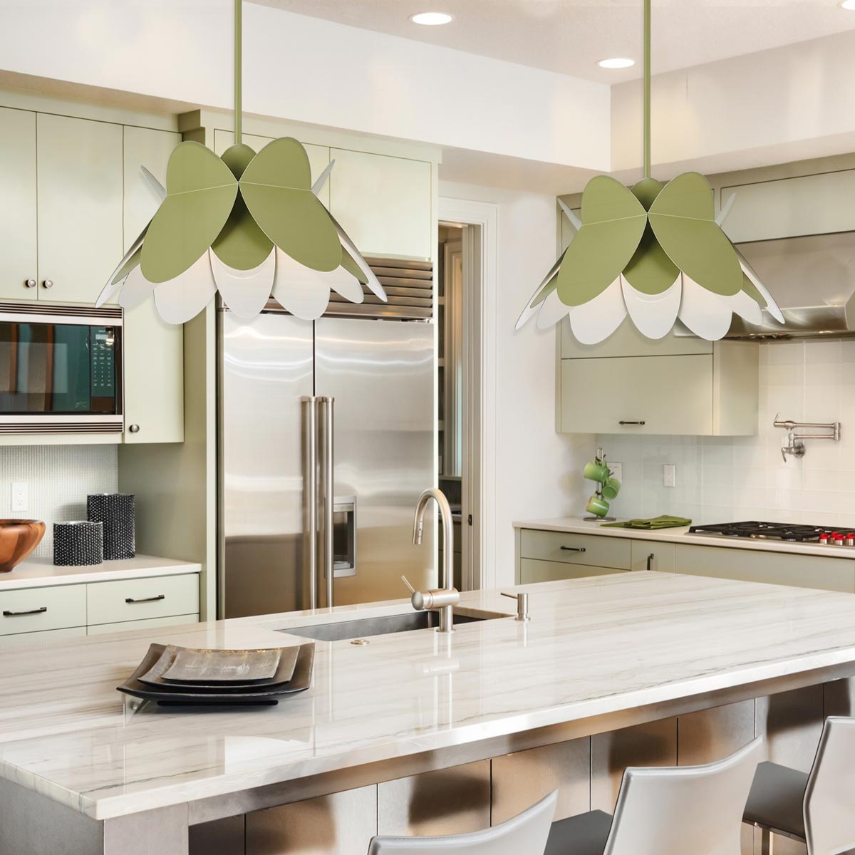 Flor Pendant Light in kitchen.