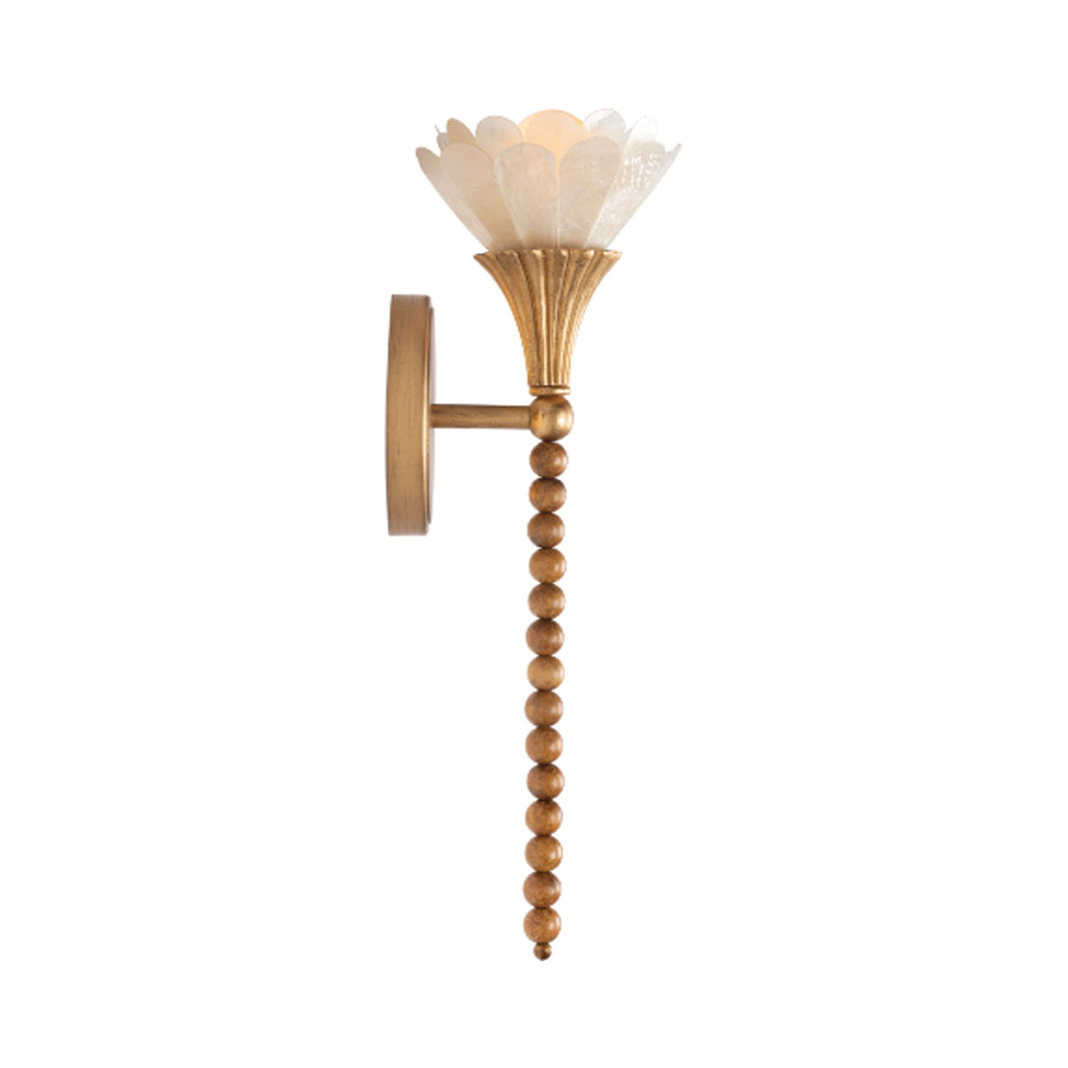 Flora Tall Beaded Wall Light in Detail.
