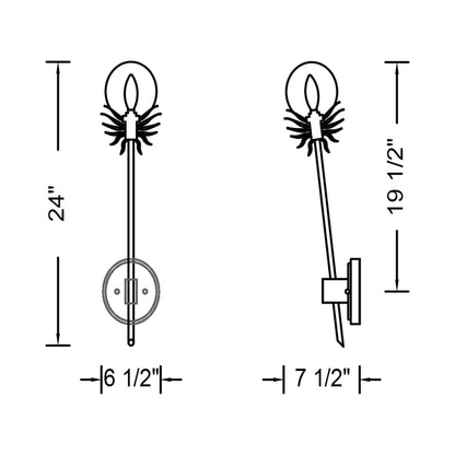 Florette Wall Light - line drawing.