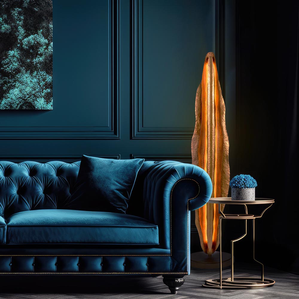 Folia LED Floor Lamp in living room.
