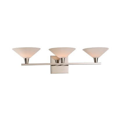 Galvaston Bath Vanity Light in Polished Nickel (3-Light).