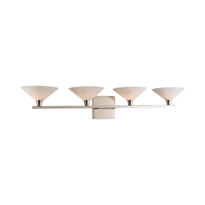 Galvaston Bath Vanity Light in Polished Nickel (4-Light).