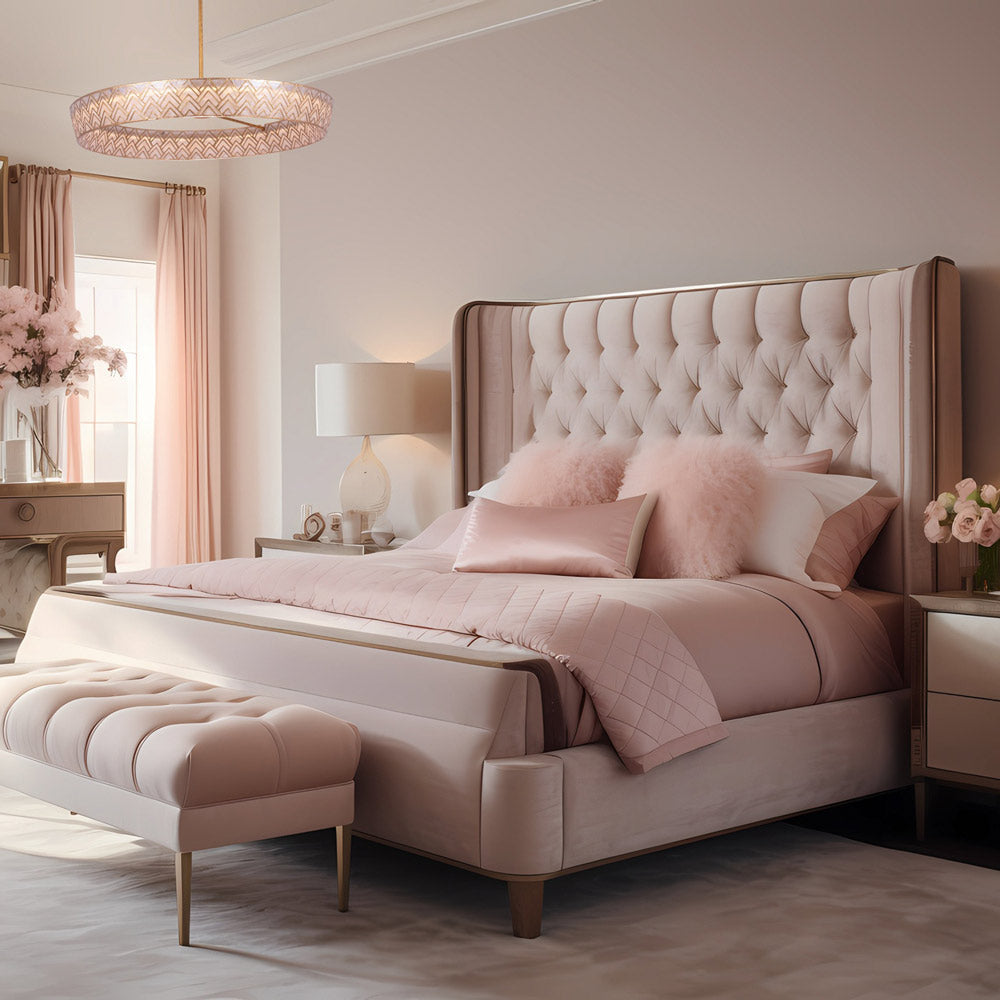 Geo LED Pendant Light in bedroom.