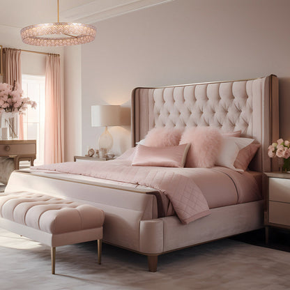 Geo LED Pendant Light in bedroom.