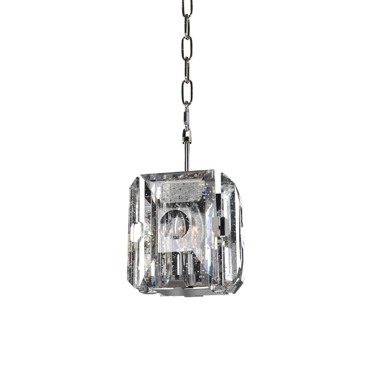 Giada Single Pendant Light in Polished Stainless Steel.