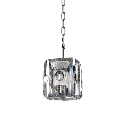 Giada Single Pendant Light in Polished Stainless Steel.