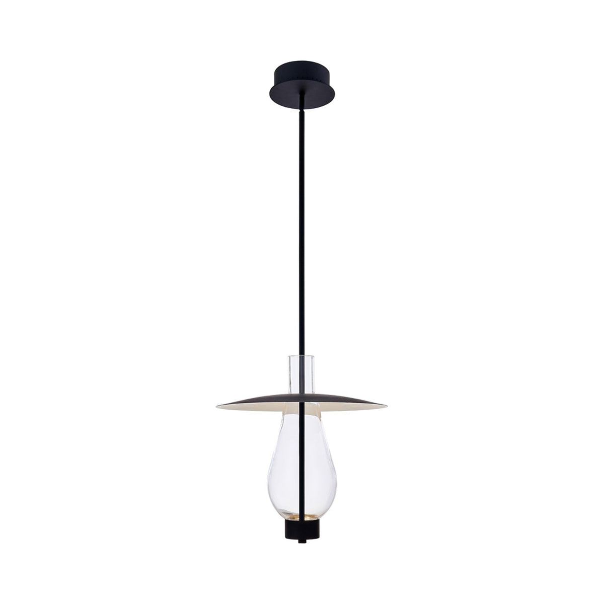 Hugo LED Pendant Light in Matte Black.
