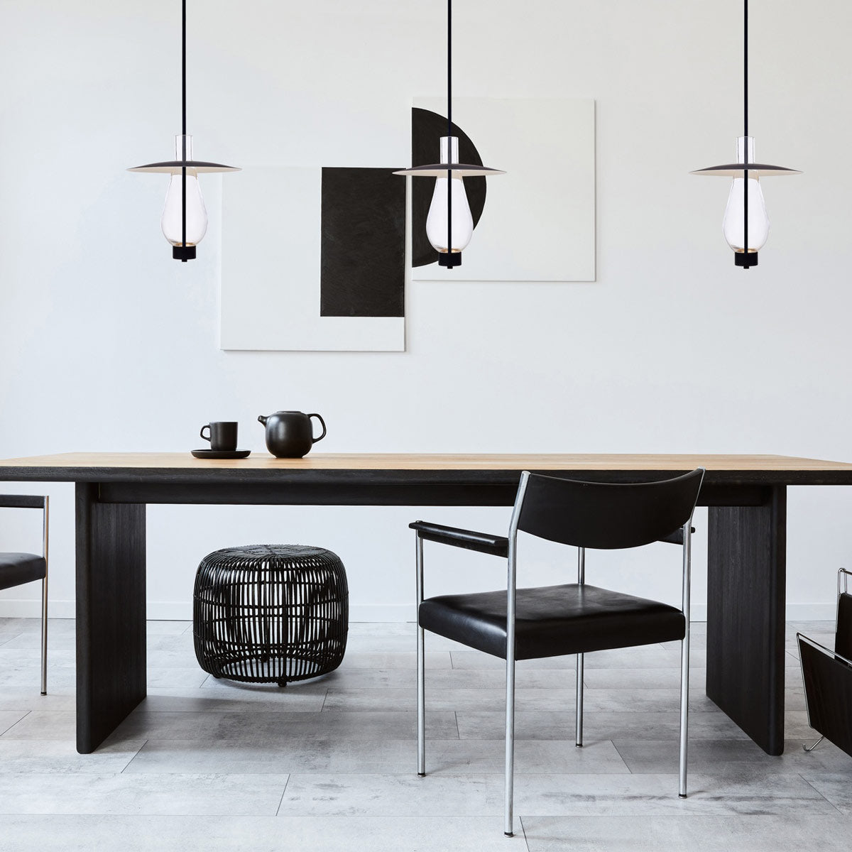 Hugo LED Pendant Light in living room.