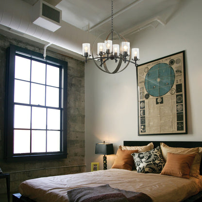 Irvine Chandelier in bedroom.