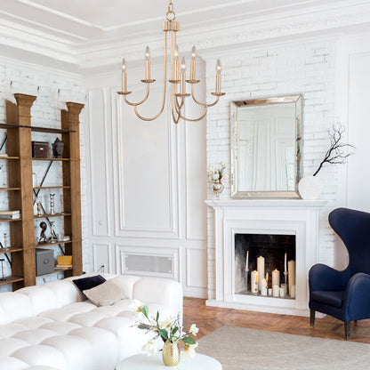 Kiera Tiered Chandelier in living room.
