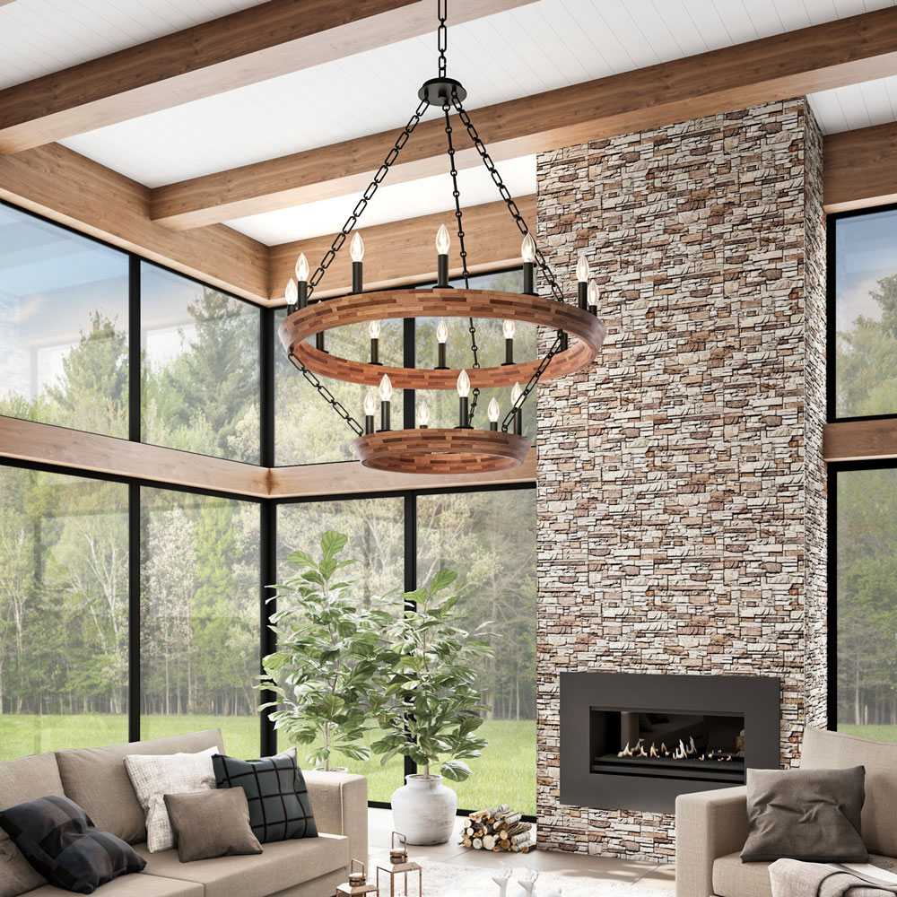 Lansdale Tiered Chandelier in living room.