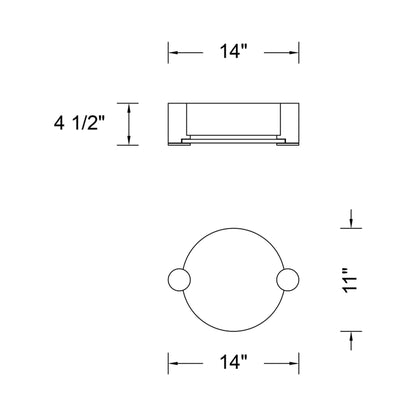 Lumba LED Flush Mount Ceiling Light - line drawing.