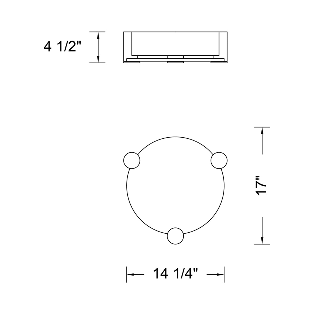 Lumba LED Flush Mount Ceiling Light - line drawing.