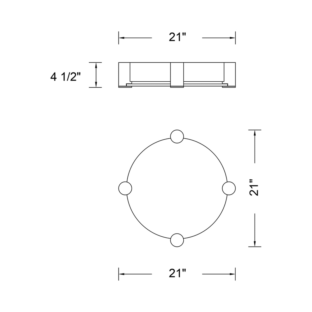 Lumba LED Flush Mount Ceiling Light - line drawing.