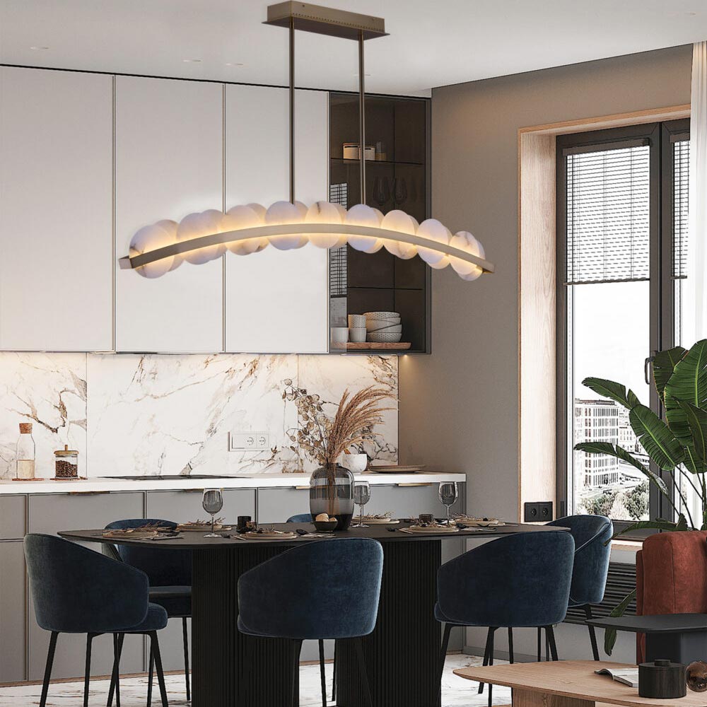Meridian Linear LED Pendant Light in kitchen.