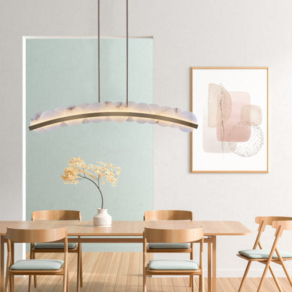 Meridian Linear LED Pendant Light in dining room.