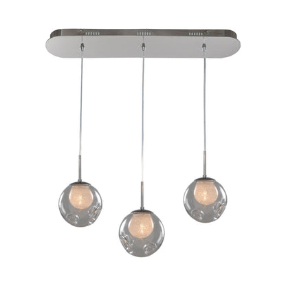 Meteor Linear Pendant Light in Clear.