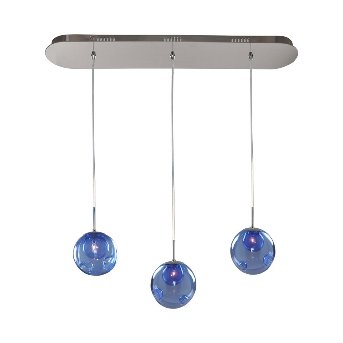 Meteor Linear Pendant Light in Sapphire.