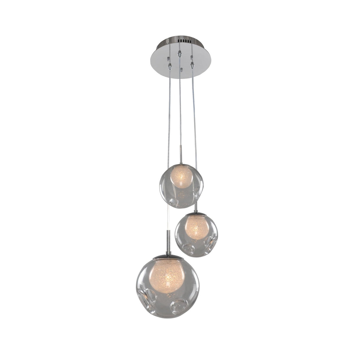 Meteor Multi Light Pendant Light in Clear (3-Light).