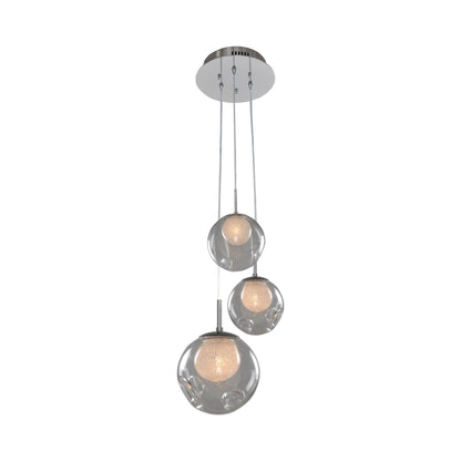 Meteor Multi Light Pendant Light in Clear (3-Light).
