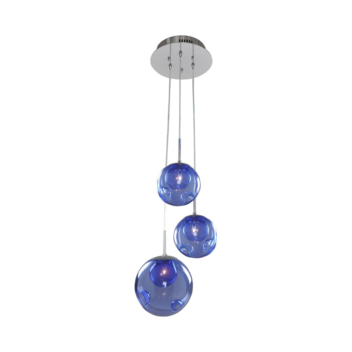 Meteor Multi Light Pendant Light in Sapphire (3-Light).