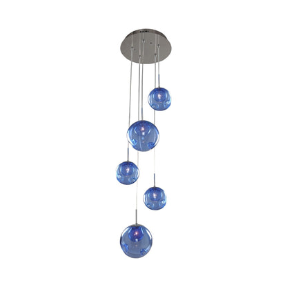 Meteor Multi Light Pendant Light in Sapphire (5-Light).