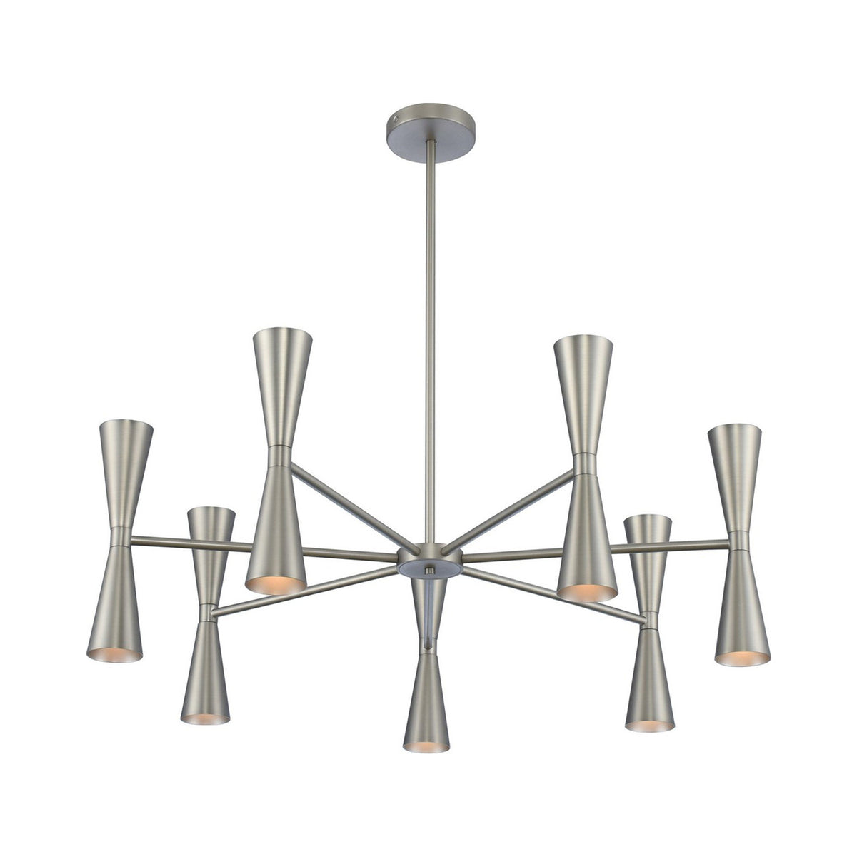 Milo Chandelier in Satin Nickel (7-Arm).