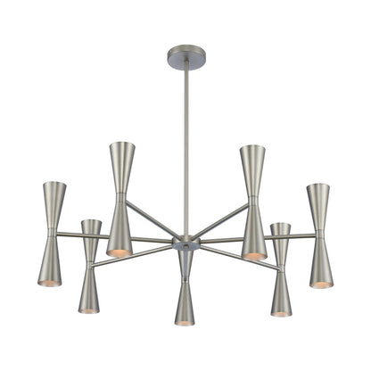 Milo Chandelier in Satin Nickel (7-Arm).