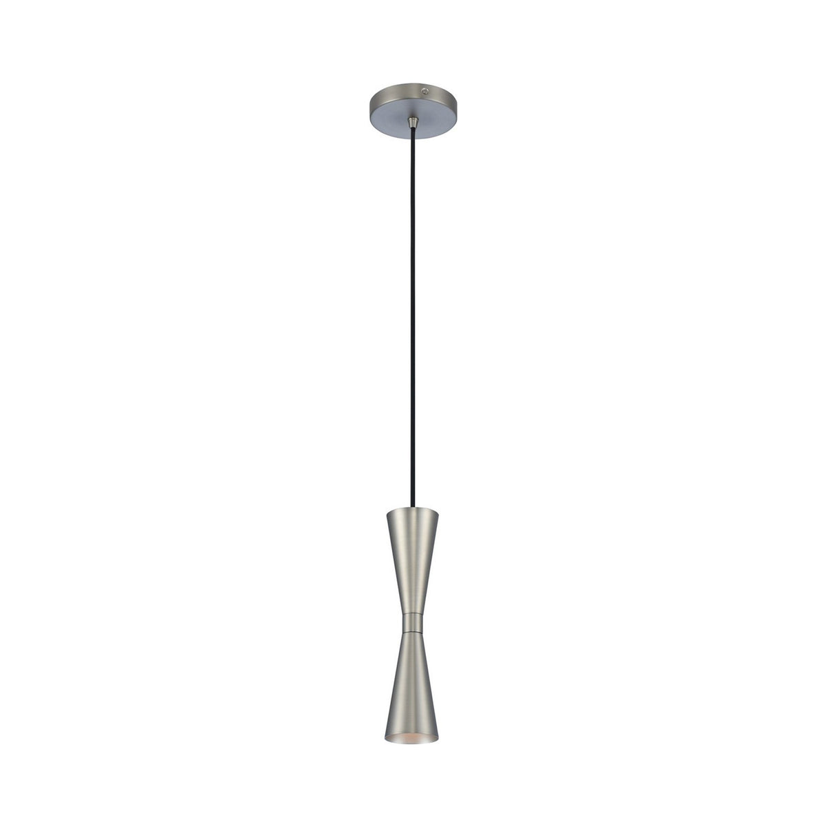Milo Pendant Light in Satin Nickel.