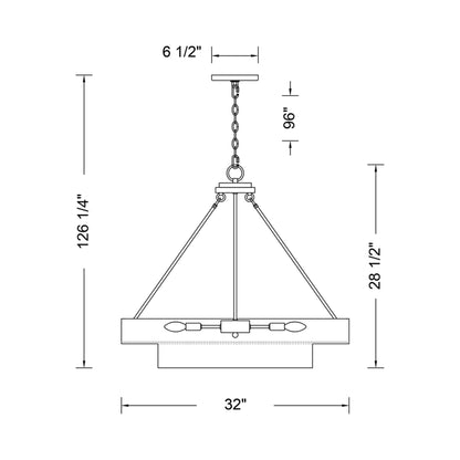 Moda Chandelier - line drawing.