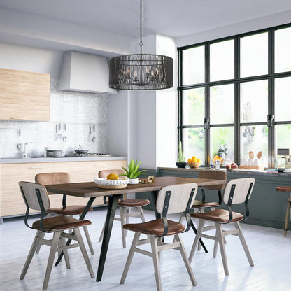 Morre Chandelier in kitchen.