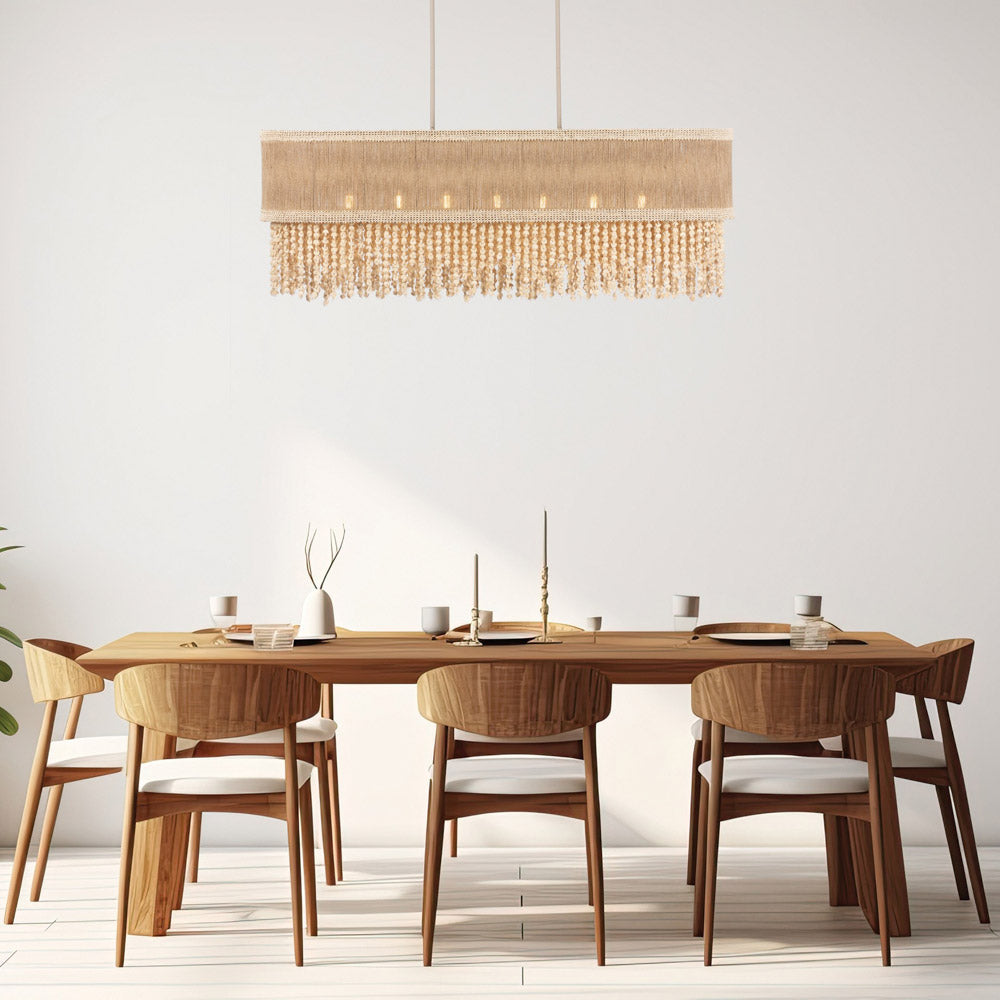 Naturale Linear Pendant Light in dining room.