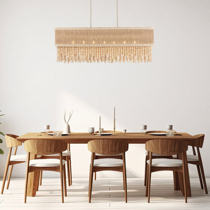 Naturale Linear Pendant Light in dining room.
