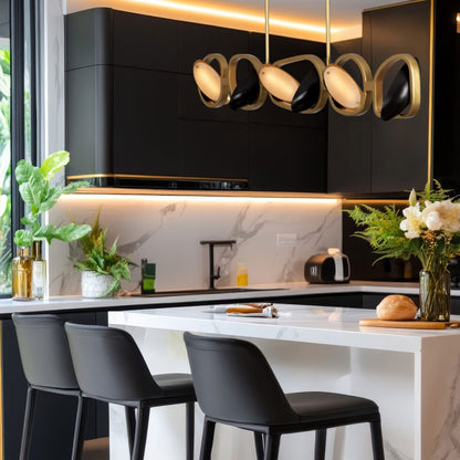 Onyx Linear LED Pendant Light in kitchen.