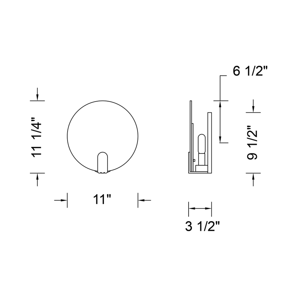 Optics Wall Light - line drawing.