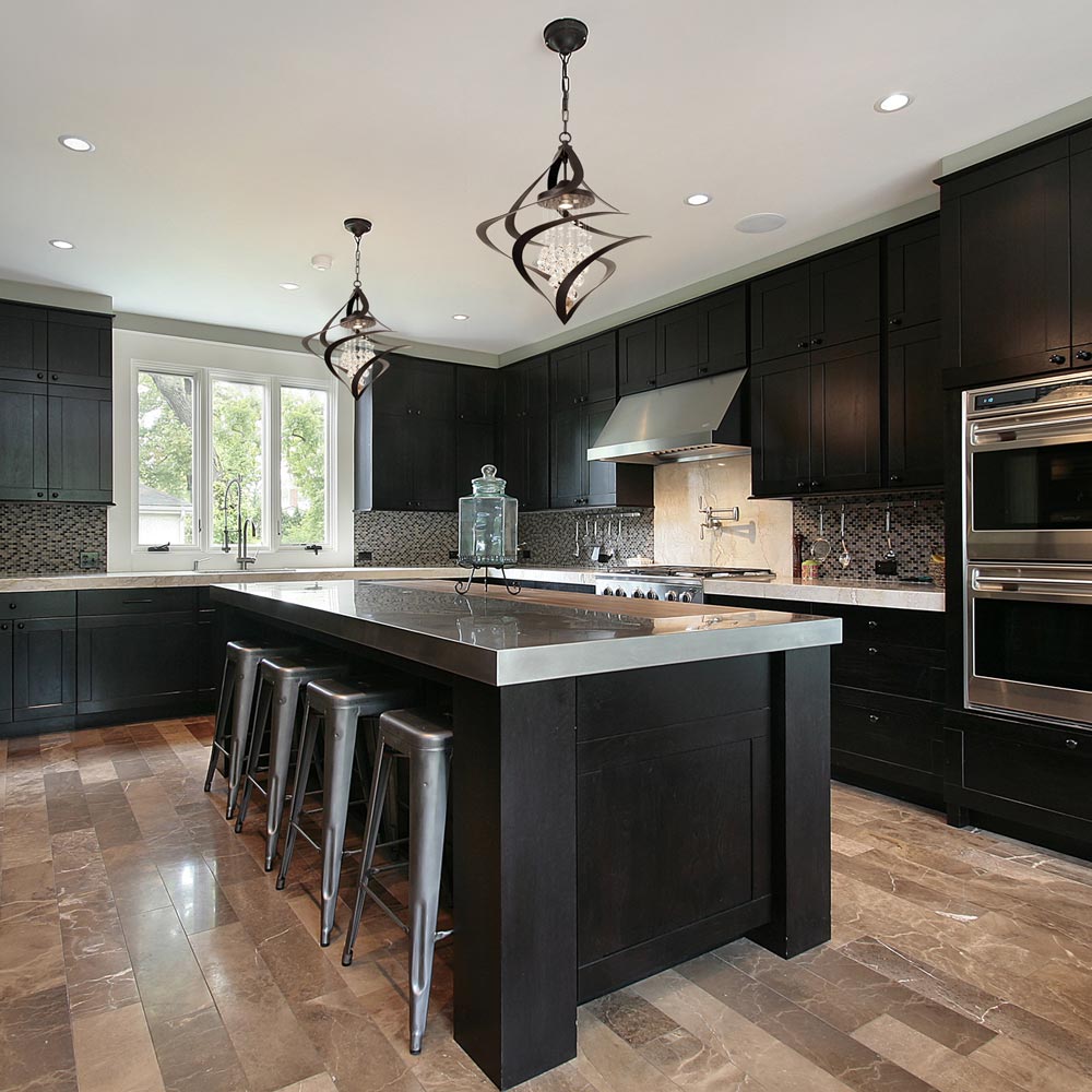 Oxford Chandelier in kitchen.