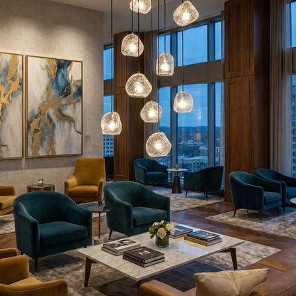 Pallina Multi Light Pendant Light in living room.
